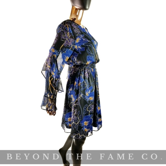 LAST ONE! I.N.C Ruffled Sleeve Chiffon Flare Dress - Picture 3 of 6